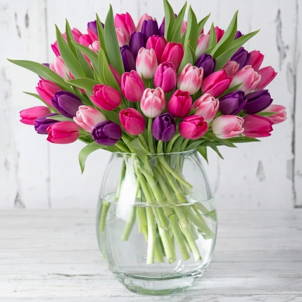 100 Springtime Tulips - Flower Bouquet - Next Day Flower Delivery UK - Appleyard London