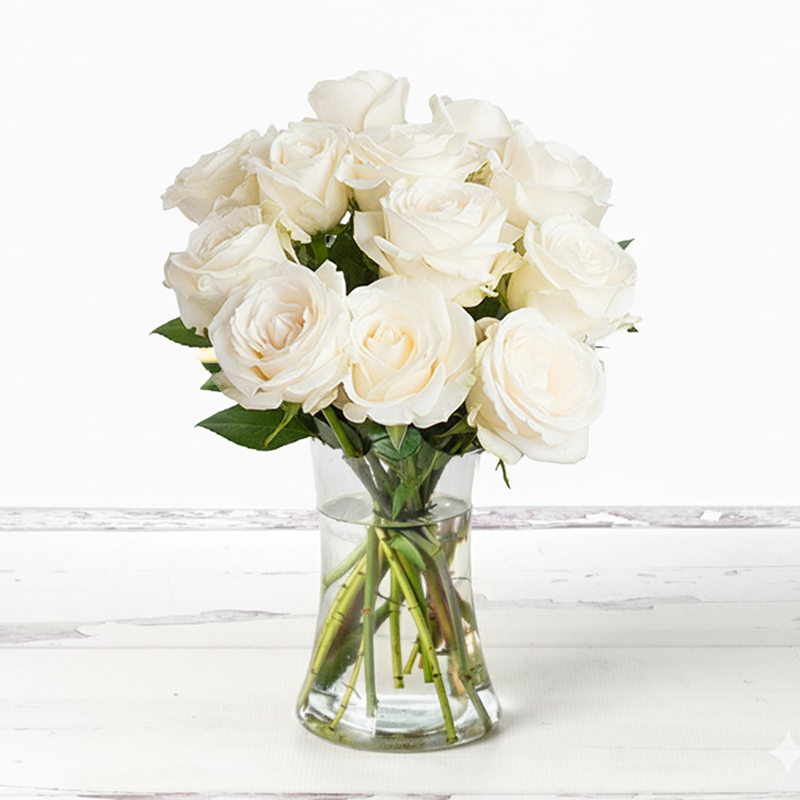 12-24 White Roses | Designed by Luxury Florist | Next Day Flower Delivery UK Appleyard London