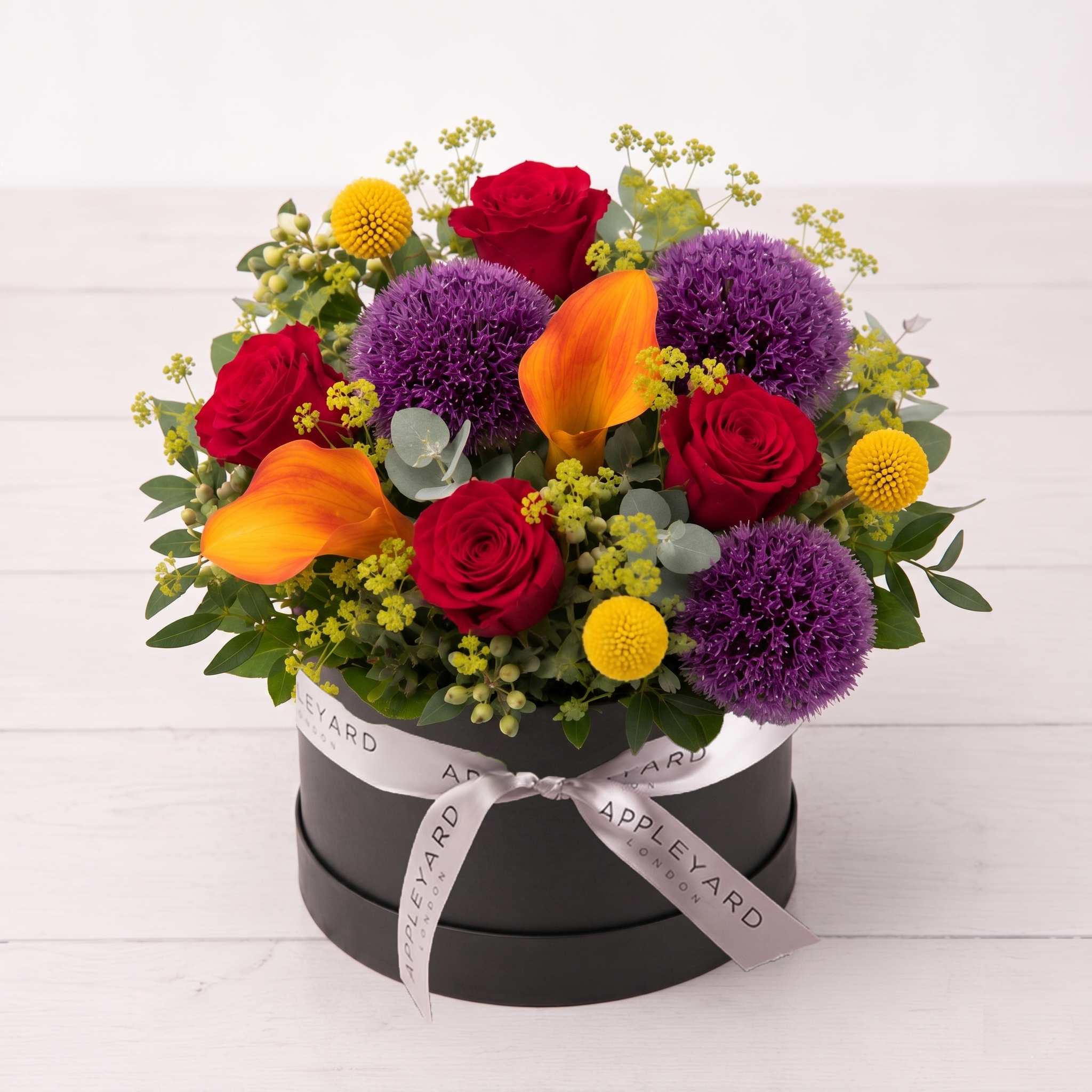 Summer Paradise Hatbox - Blue - Roses - Flower Bouquet - Next Day Flower Delivery UK - Appleyard London