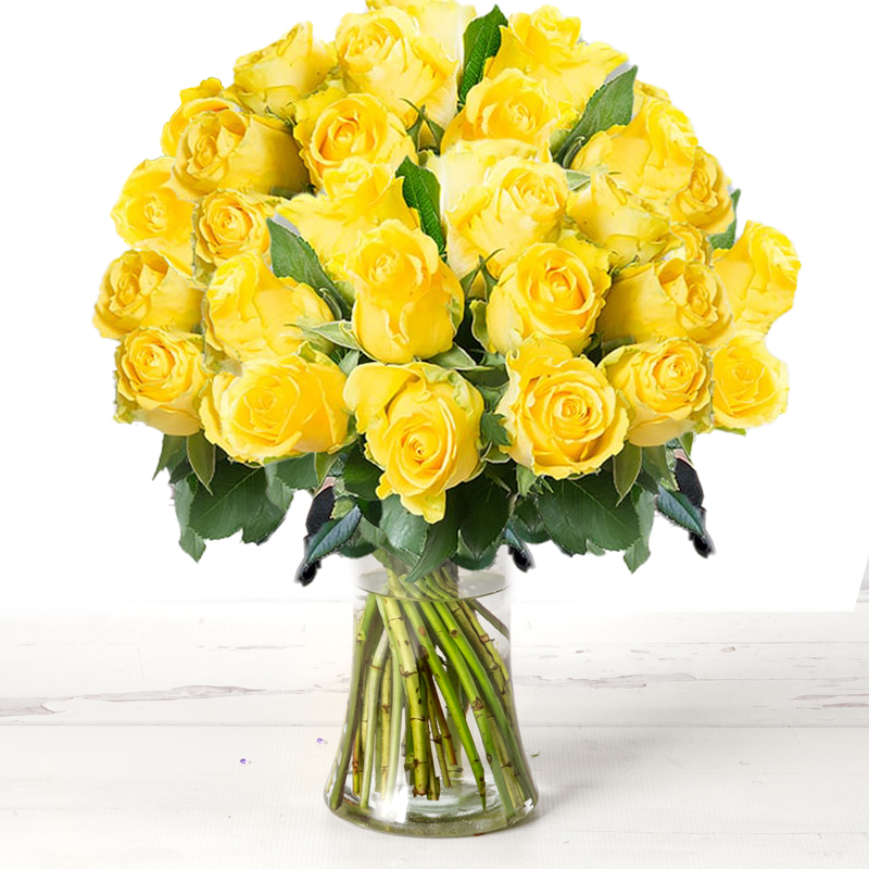 12-24 Yellow Roses - Flower Bouquet - Next Day Flower Delivery UK - Appleyard London