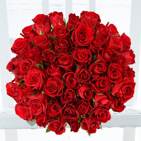 50 Red Roses - Flower Bouquet - Next Day Flower Delivery UK - Appleyard London