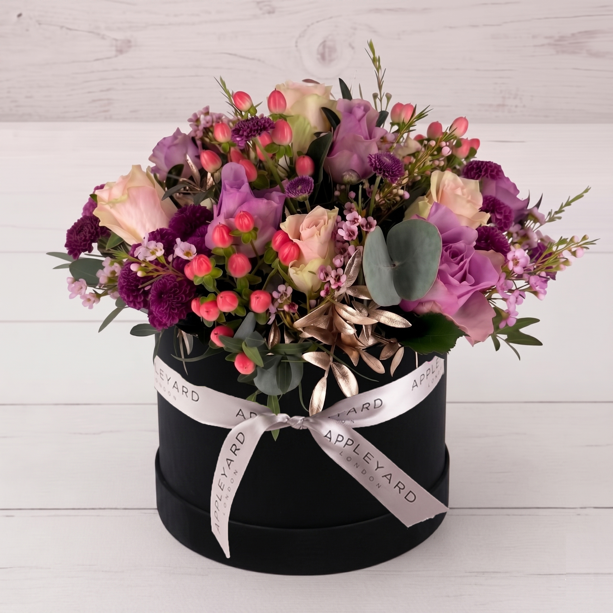Scented Garden Hatbox - Pink - Roses - Flower Bouquet - Next Day Flower Delivery UK - Appleyard London