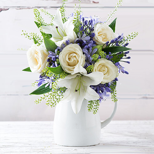 Flower Gift Set - Bluebelle & 9 Appleyard Truffles - Agapanthus & Lilies - Next Day Flower & Gift Delivery UK - Appleyard London