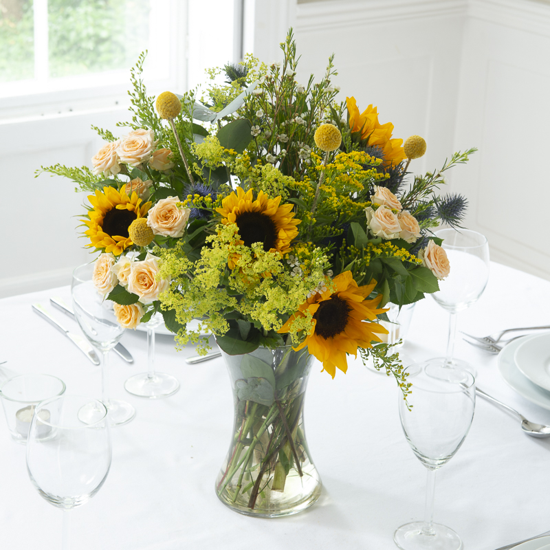 Radiant Vase Table Centre - Wedding Flower Bouquet - Last Minute Wedding Flowers Delivery UK - Appleyard London
