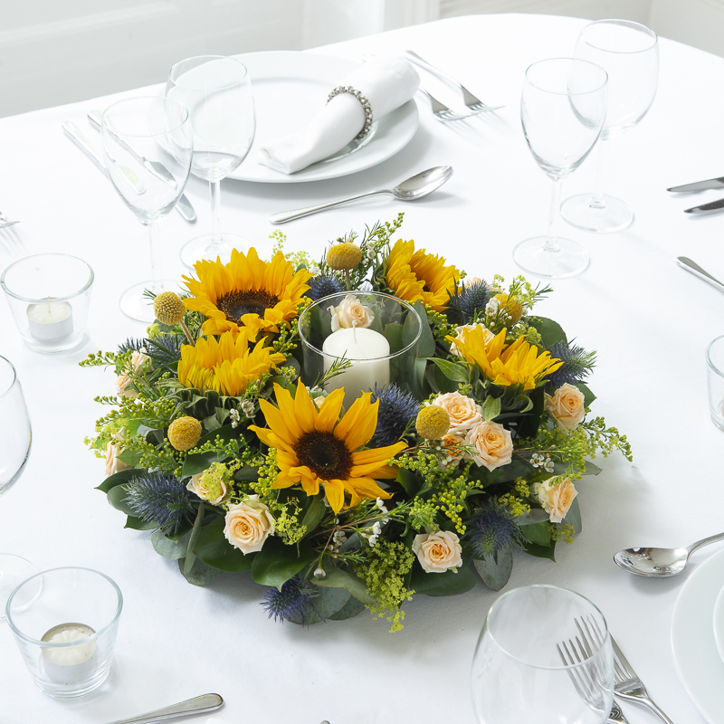 Radiant Wreath Table Centre - Wedding Flower Bouquet - Last Minute Wedding Flowers Delivery UK - Appleyard London