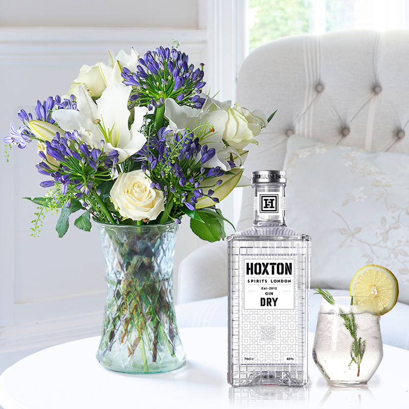 Flower Gift Set Bluebelle & Hoxton Dry Gin - Next Day Flower & Gift Delivery UK - Appleyard London