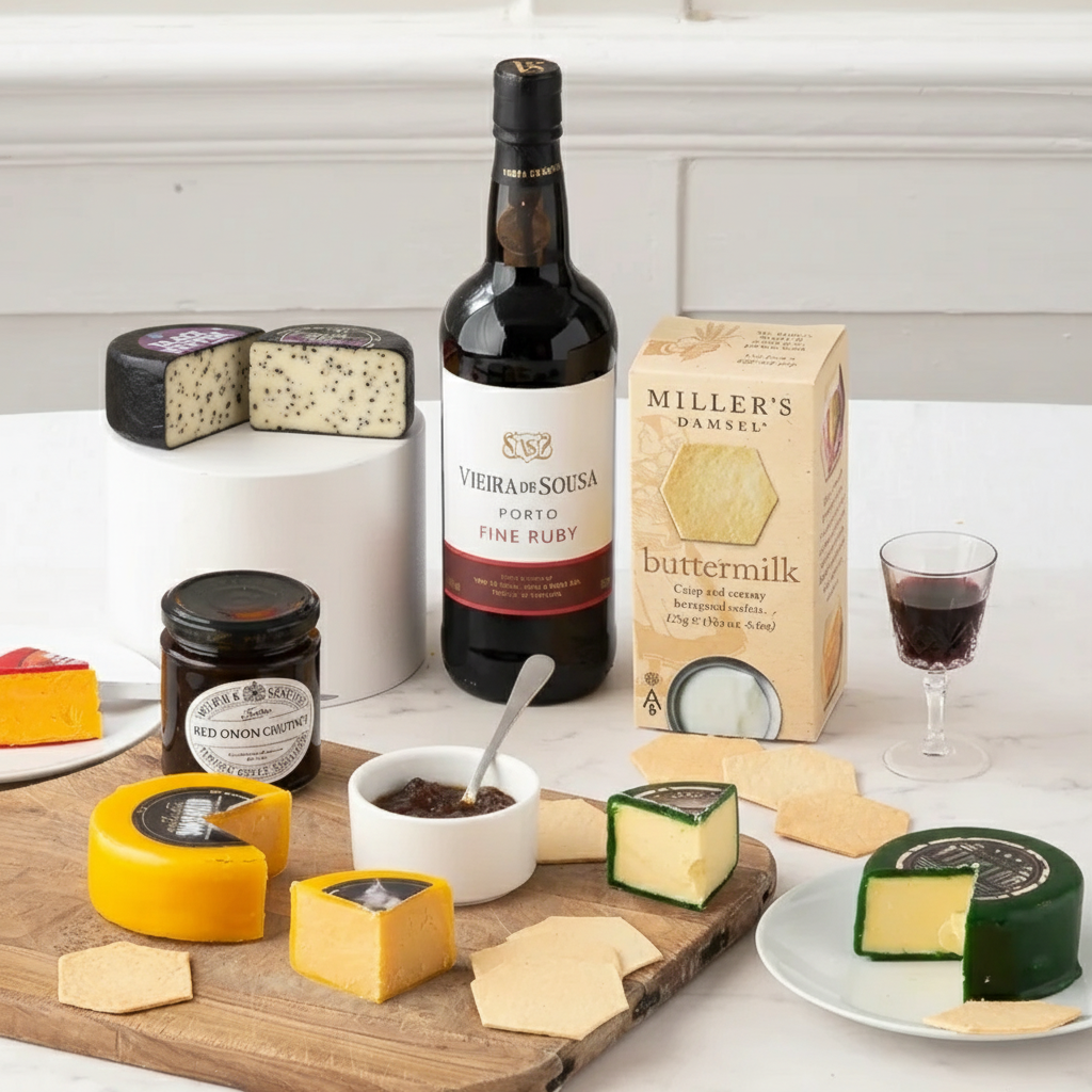 Cheese & Port Luxury Hamper - Hamper - Next Day Hamper Gift Delivery UK - Appleyard London