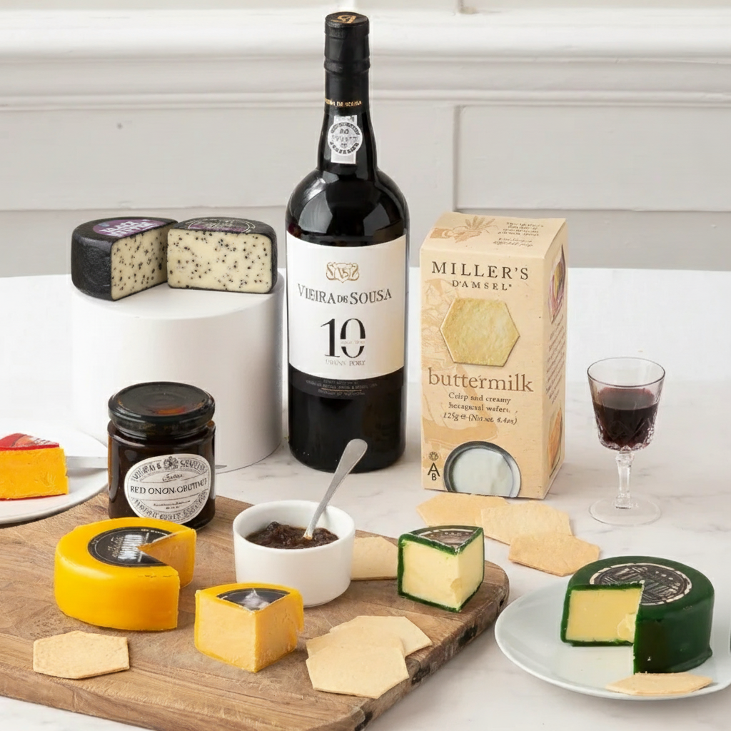 Deluxe Cheese & Vintage Port - Hamper - Next Day Hamper Gift Delivery UK - Appleyard London