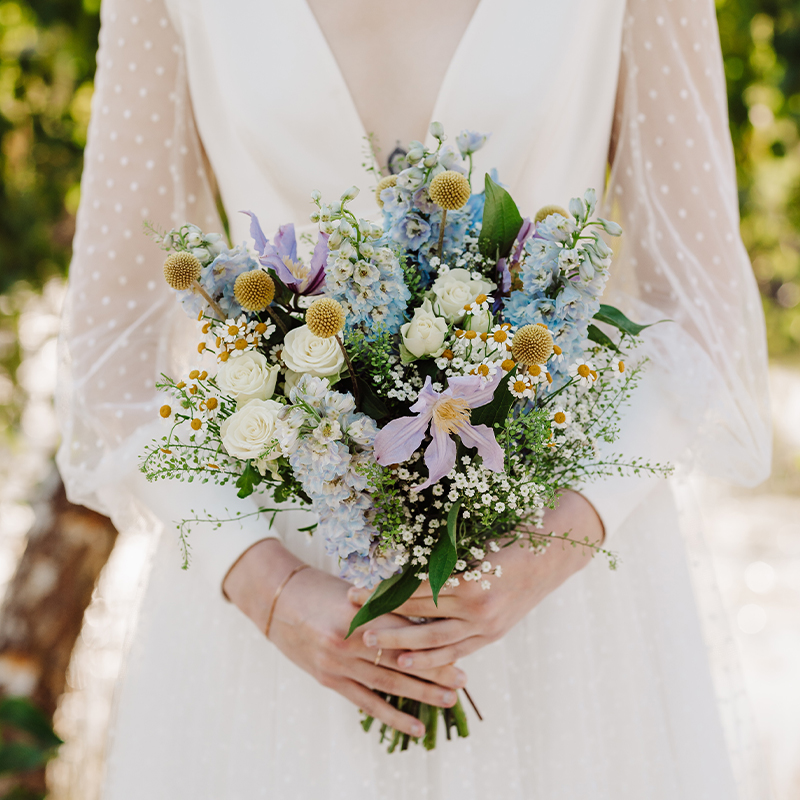 Wild Meadow Collection - Blue - Wedding Flower Bouquet - Last Minute Wedding Flowers Delivery UK - Appleyard London