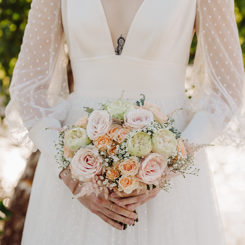 Happily Ever After Collection - Peach - Wedding Flower Bouquet - Last Minute Wedding Flowers Delivery UK - Appleyard London