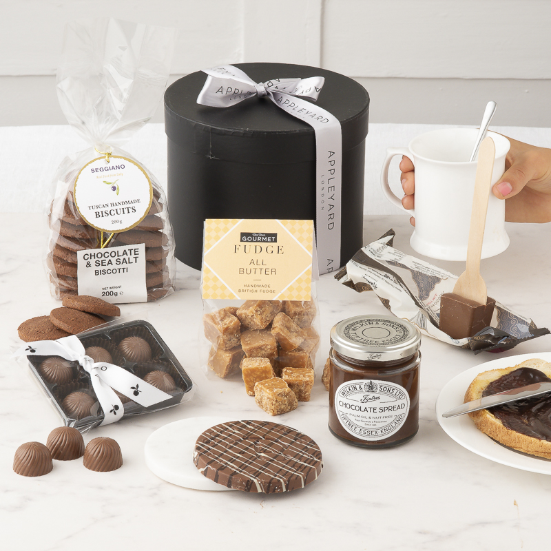 Hatbox chocolate hamper - Hamper - Next Day Hamper Gift Delivery UK - Appleyard London