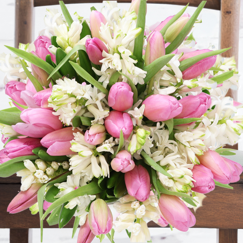 Tulips & Hyacinths Grande - Pink - Tulips & Hyacinths - Flower Bouquet - Next Day Flower Delivery UK - Appleyard London