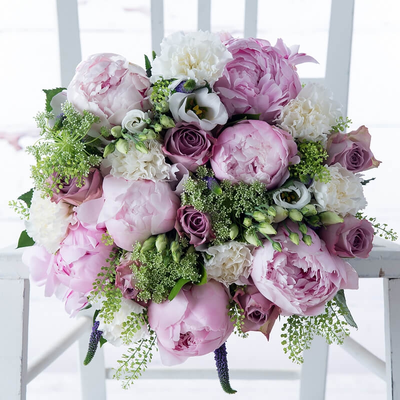 Lilac Rose & Pink Peony Lux - Ammi Visnaga & Carnations - Flower Bouquet - Next Day Flower Delivery UK - Appleyard London