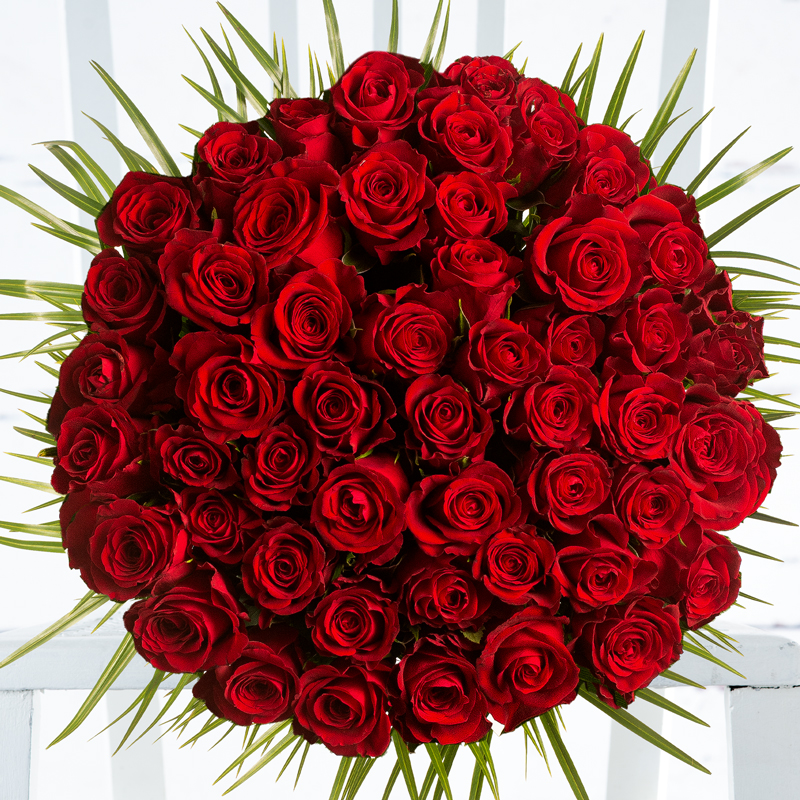 50 Luxury Red Roses - Flower Bouquet - Next Day Flower Delivery UK - Appleyard London
