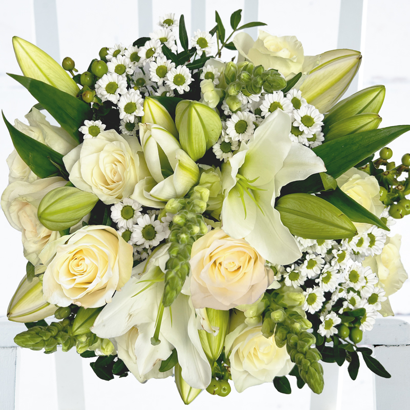 Large Luxury Flower Bouquet - White Rose & Lily - Antirrhinum & Chrysanthemum - Next Day Flower Delivery UK - Appleyard London
