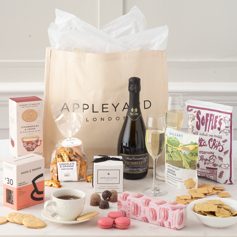 Organic Prosecco & Sweet Delights Afternoon Tea Hamper | Luxury Hampers Delivered by Appleyard London
