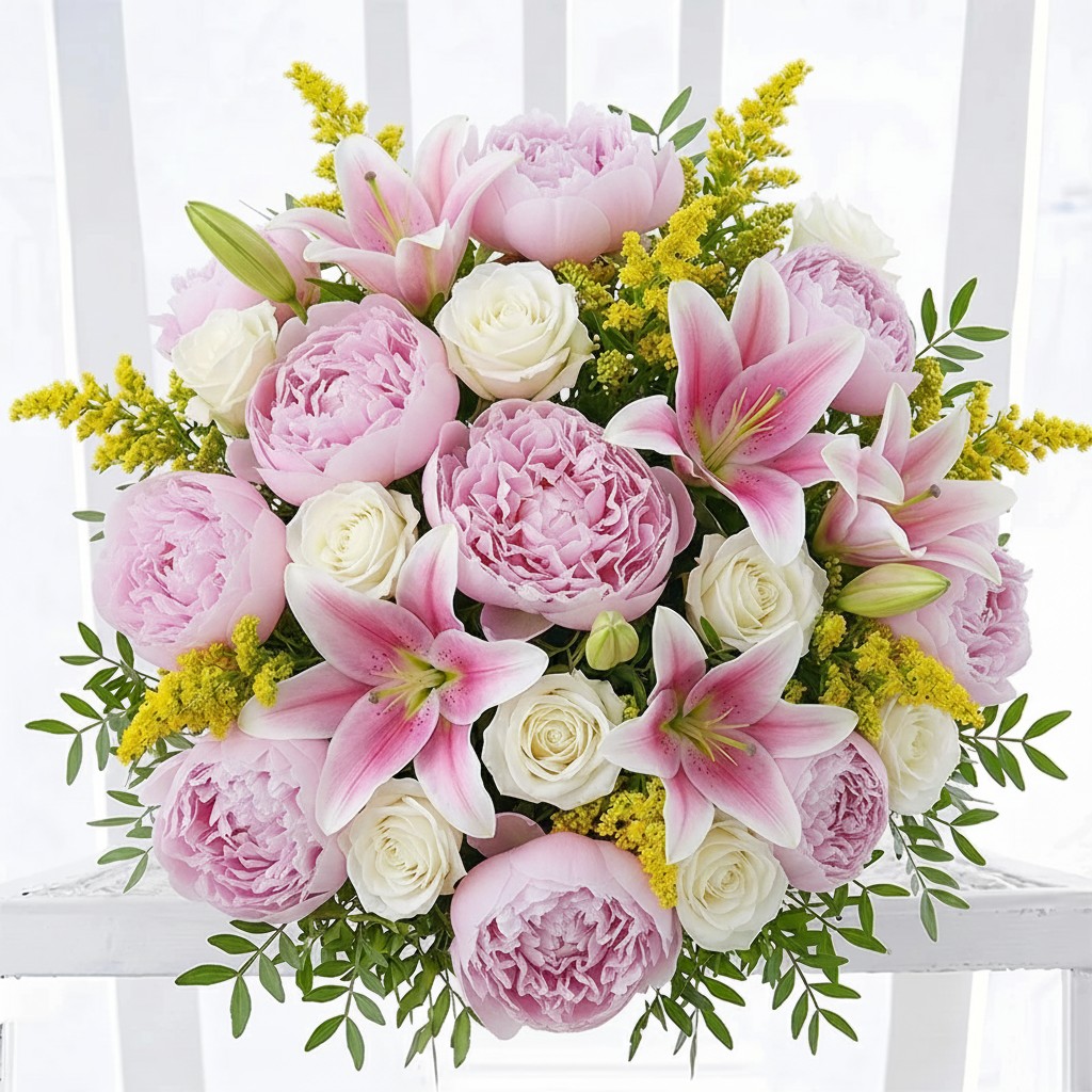 Pink Peony, Rose & Lily Bouquet – Luxury Fresh Peonies - Next Day Flower Delivery UK - Appleyard London