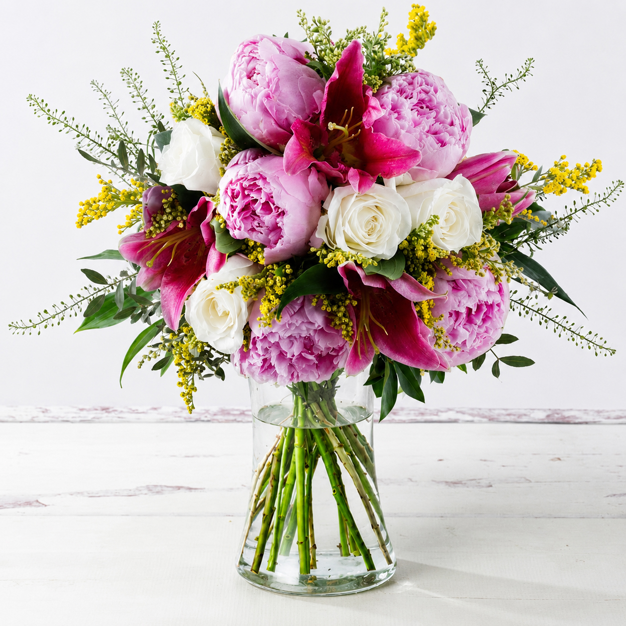 Pink Peony, Rose & Lily Bouquet – Luxury Fresh Peonies - Next Day Flower Delivery UK - Appleyard London