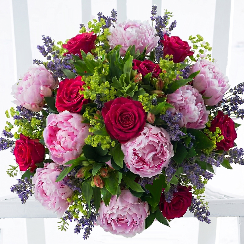 Pink Peonies, Roses & Alstroemeria | Peony Bouquets | Next Day Delivery UK