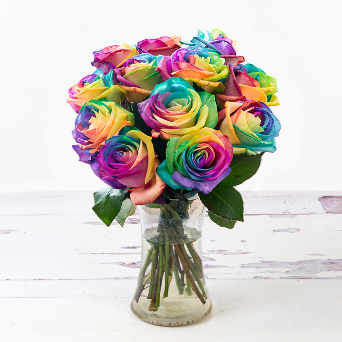Rainbow Roses - Flower Bouquet - Next Day Flower Delivery UK - Appleyard London