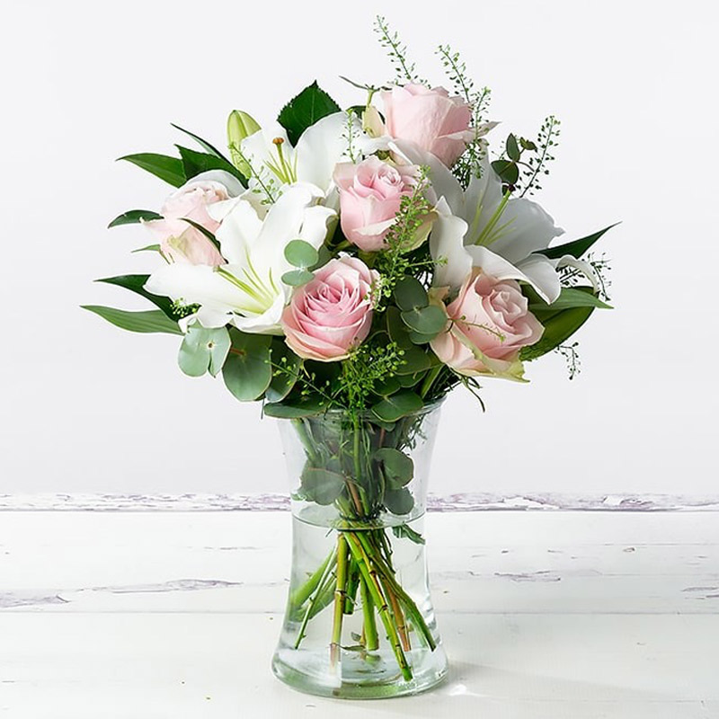 Simply Pink Rose & Lily - Flower Bouquet - Next Day Flower Delivery UK - Appleyard London