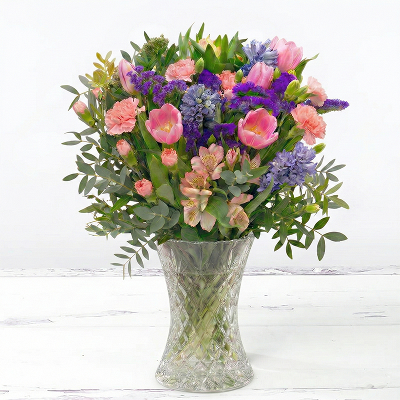 Spring Blossom - Blue - Alstroemeria & Carnations - Flower Bouquet - Next Day Flower Delivery UK - Appleyard London