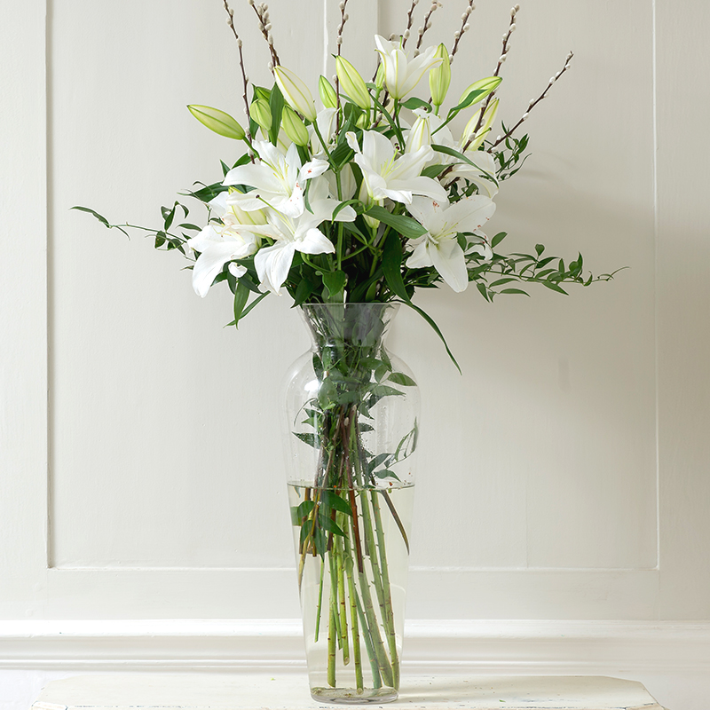 The Bianca - White - Lilies & Oriental Lilies - Flower Bouquet - Next Day Flower Delivery UK - Appleyard London
