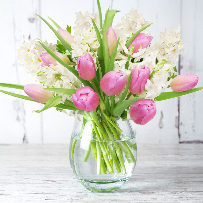 Tulips & Hyacinths - Pink - Flower Bouquet - Next Day Flower Delivery UK - Appleyard London