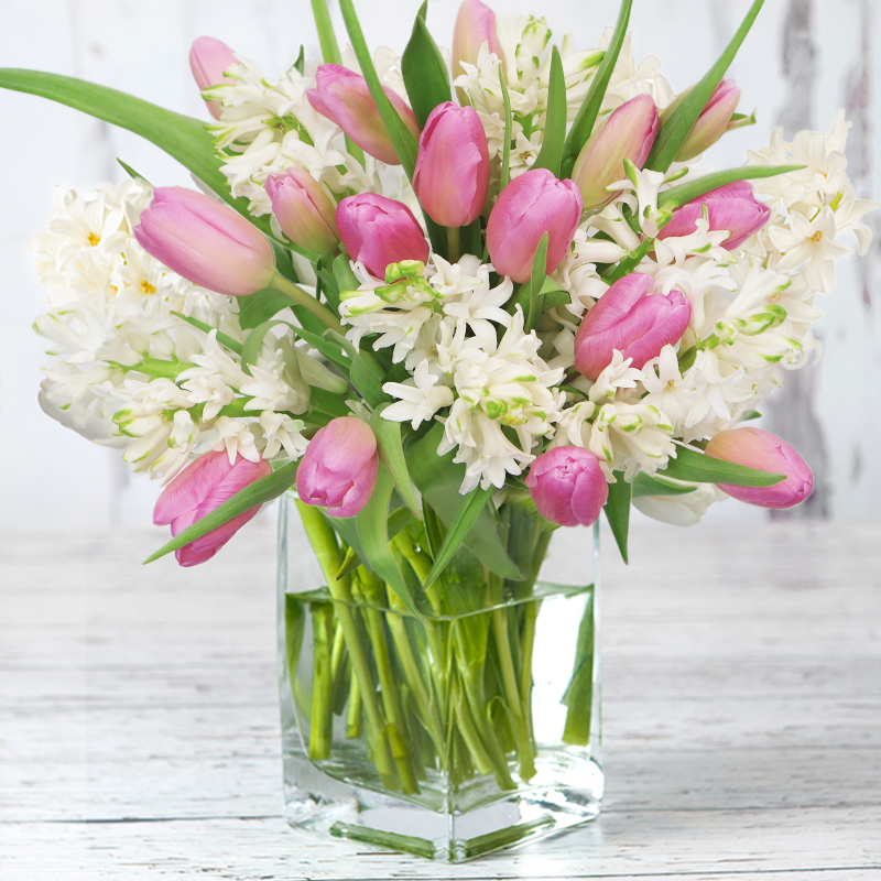 Tulips & Hyacinths - Pink - Hyacinth & Hyacinths - Flower Bouquet - Next Day Flower Delivery UK - Appleyard London