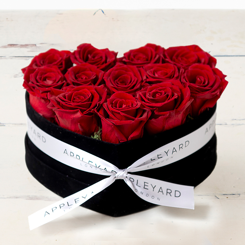 Forever Red Rose Heart Hatbox - Preserved Roses - Flower Bouquet - Next Day Flower Delivery UK - Appleyard London