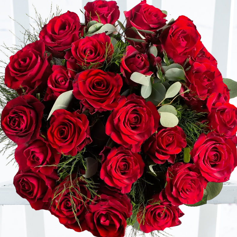 12-24 Large Headed Red Roses - Flower Bouquet - Next Day Flower Delivery UK - Appleyard London