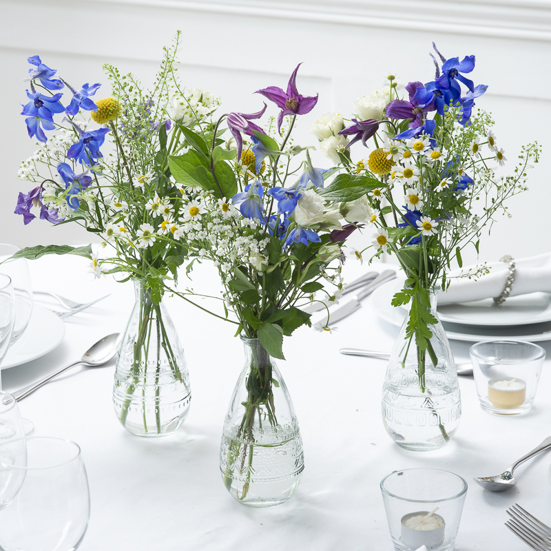 Wild Meadow Bud Vases Table Centre - Wedding Flower Bouquet - Last Minute Wedding Flowers Delivery UK - Appleyard London