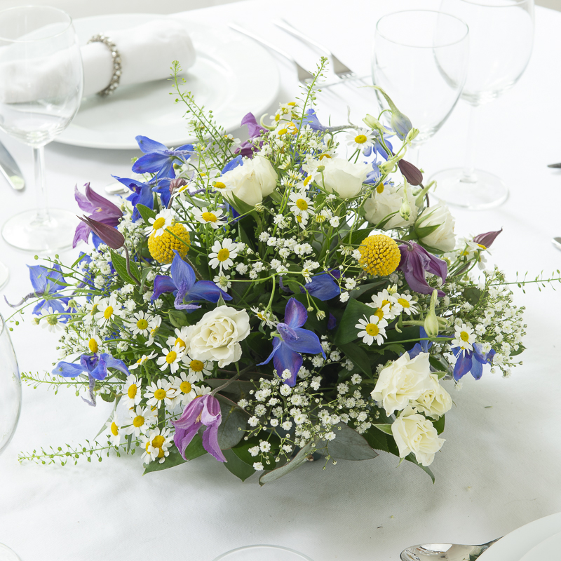 Wild Meadow Posy Table Centre - Wedding Flower Bouquet - Last Minute Wedding Flowers Delivery UK - Appleyard London