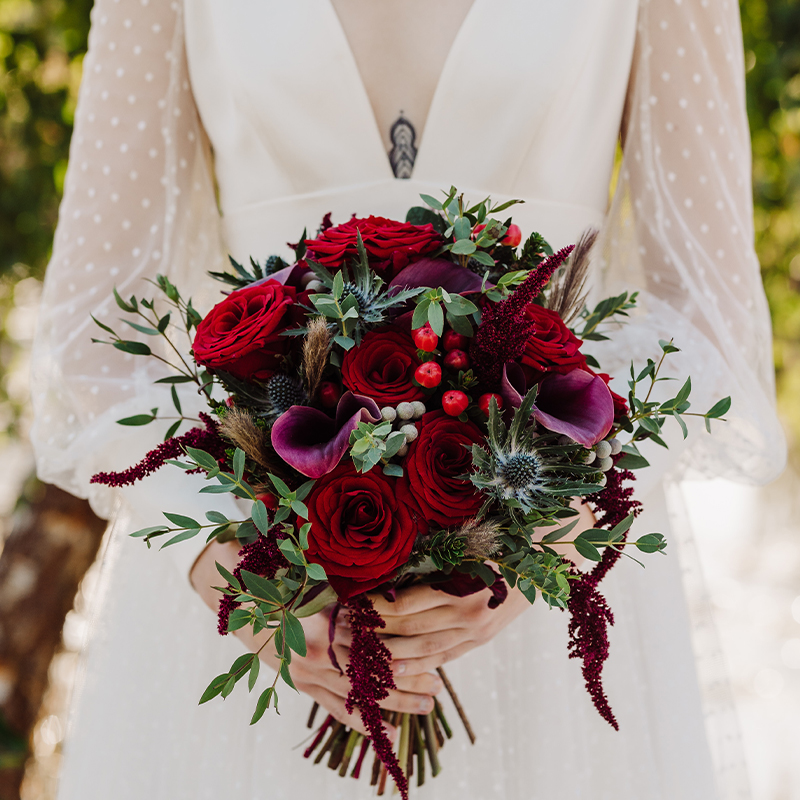 Ruby Allure Collection - Red - Wedding Flower Bouquet - Last Minute Wedding Flowers Delivery UK - Appleyard London